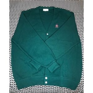 Vintage- IZOD Green Cardigan- XL